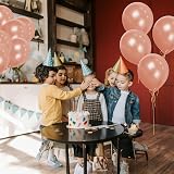 SHATCHI Rose Gold Balloons 12in 10 Pack Biodegradable Latex view 7