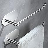 SUNTECH Hand Towel Holder 2 Packs,9-Inch Self-Adhesive Hand Towel Rack for Bathroom and Kitchen, Brushed Stainless Steel Wall Mount Towel Bar,No Drilling