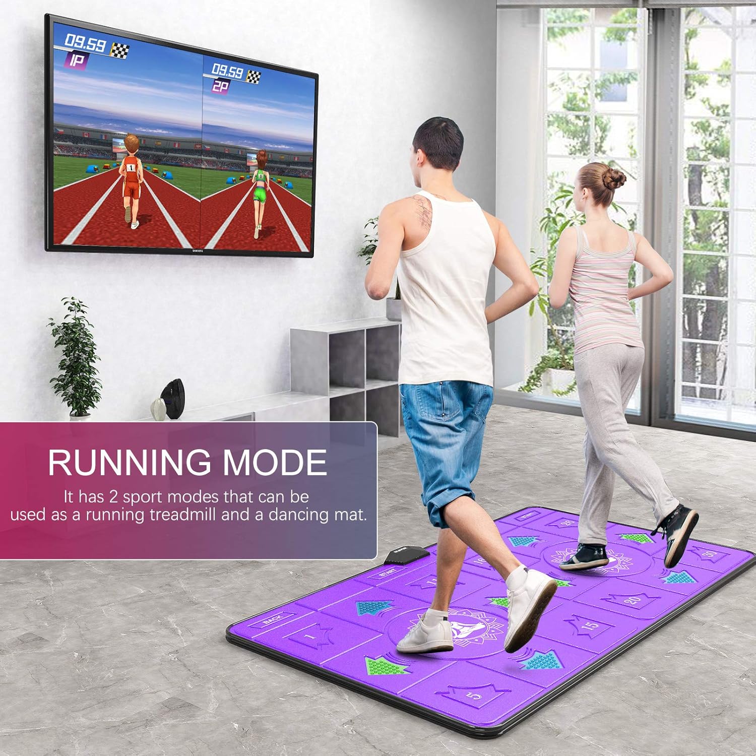 BLAVOR Electronic Dance Mats,Dance Mat Double Game for Kids and Adults with Massage Button,Indoor Portable Musical Dancing Mat with 100 Plus Games and Disco Ball Host for HDMI TV (Double Purple): Toys & Games