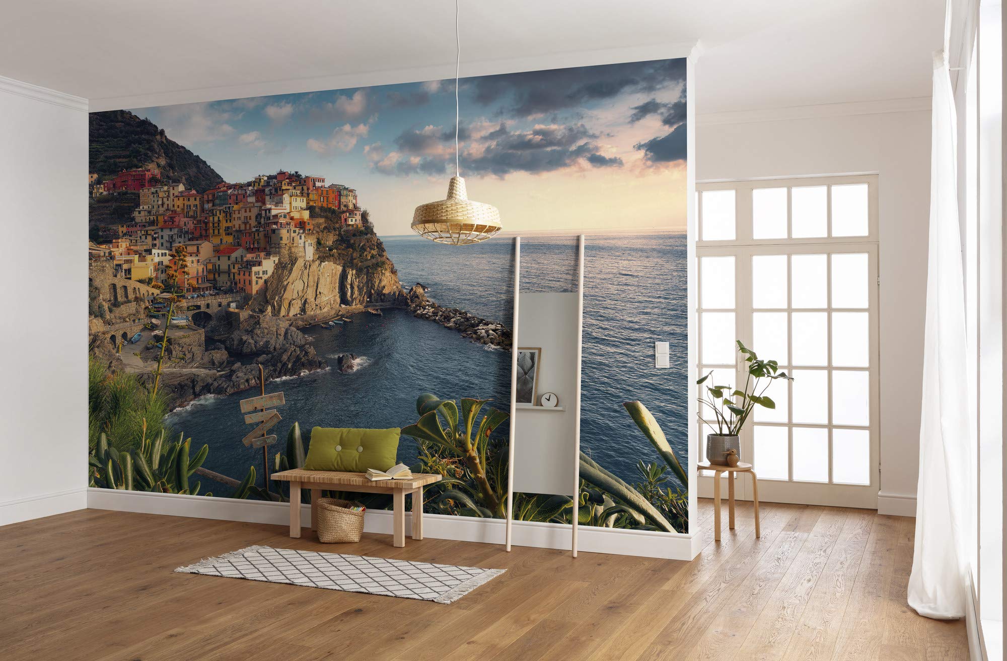 Komar SHX9-089 Non-Woven Photo Wallpaper with The Picturesque Village Design XXL Decoration Nature Landscape Bedroom Living Room Office Hallway 450 x 280 cm (Width x Height) Multi-Coloured