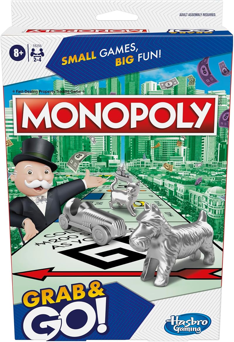 Hasbro Monopoly Connect 4 Travel Board Game 2 Players Portable Grab and Go