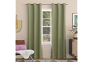 Sun Zero Easton Energy Saving Blackout Grommet Curtain Panel, 40" x 84", Sage Green