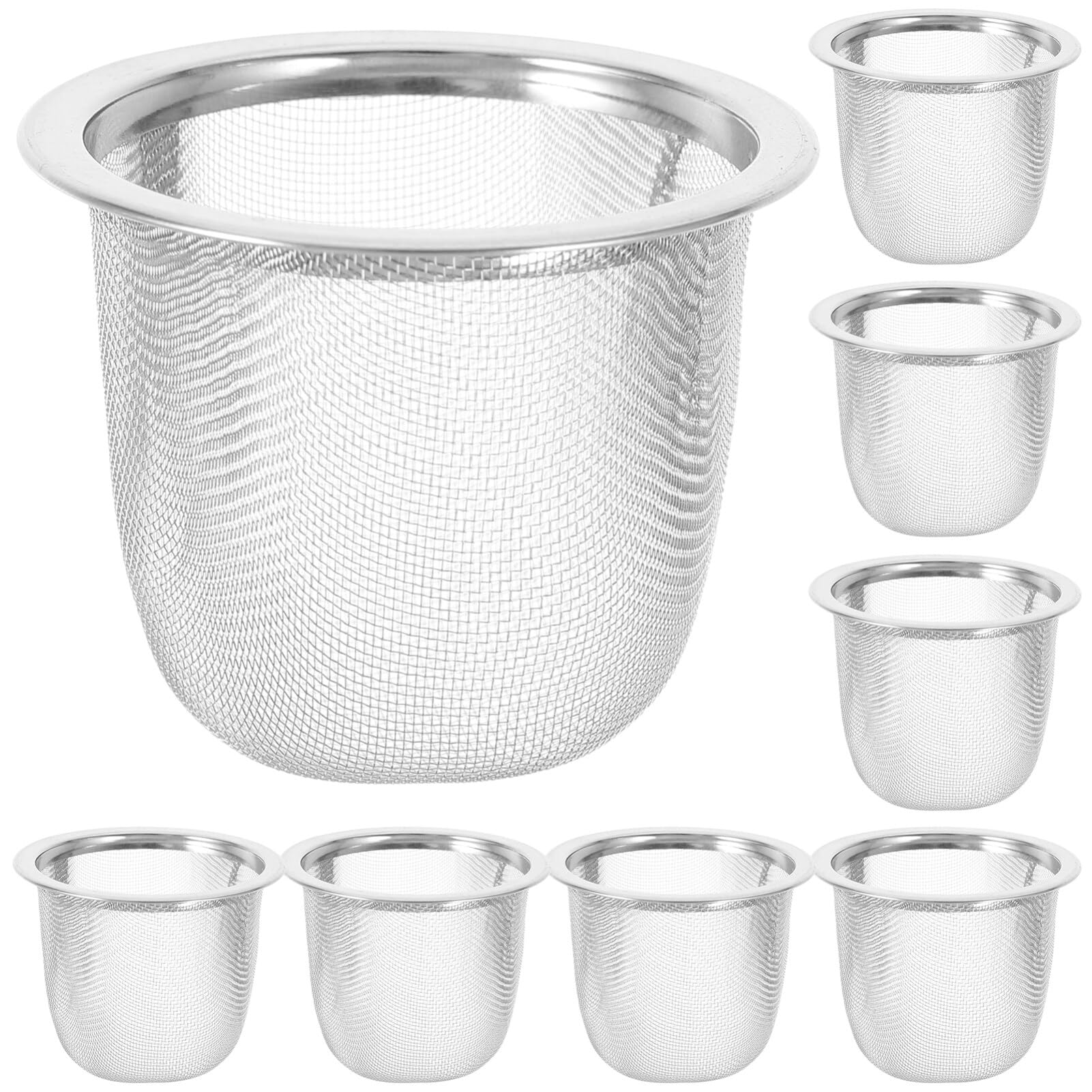 Teapot Mesh Strainer Infuser Filter: Replacement Stainless Steel Tea Pot Drain Net 8pcs Reusable Loose Leaf Tea Strainer Tea Infuser 5. 8cm