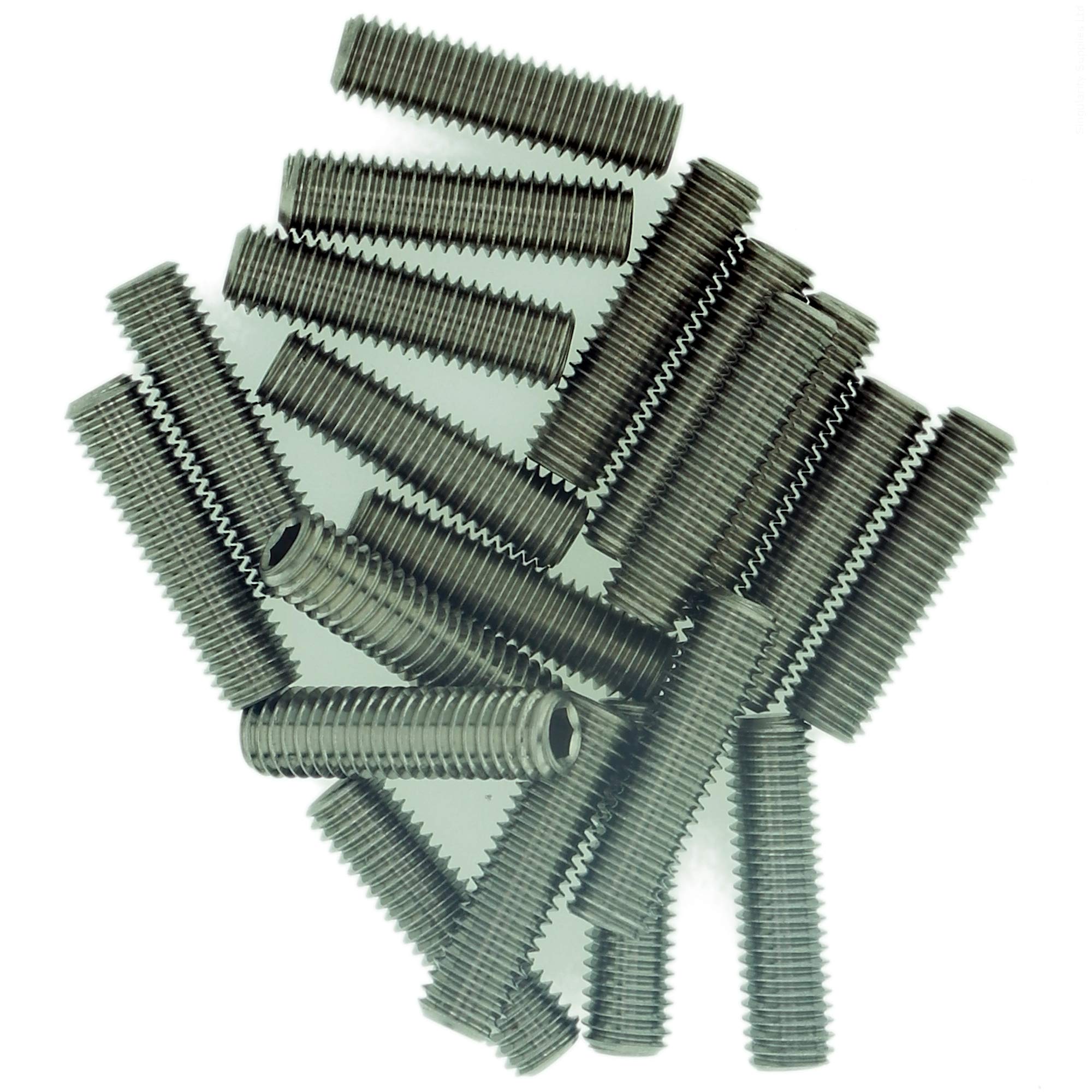 M5 (5mm x 6mm) Hex Socket Grub Screw (Flat Point) - Stainless Steel (A2) (Pack of 20)