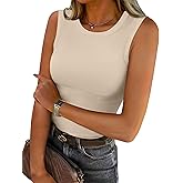 ANRABESS Womens High Neck Tank Tops Stretchy Sleeveless Racerback Sexy Slim Fit Basic Tee Shirts Y2K Trendy Summer Outfits