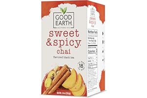 GOOD EARTH TEA CO. Good Earth Sweet & Spicy, Chai Black Tea, 18 Tea Bags (Pack of 6)
