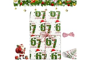 67 Meme Wrapping Paper - Funny Christmas Gift Wrap for Secret Santa, Gag Gifts for Friends & Coworkers | Novelty 6 7 Meme Hol