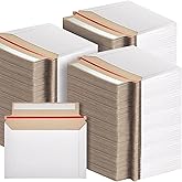 Affrolling 300 Pcs Rigid Photo Mailers with Self-adhesive Cardboard Card Shipping Envelopes Bulk for Document (6.5 x 4.5 Inch,White)