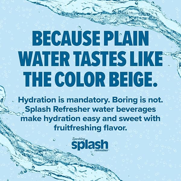 SPLASH REFRESHER SPARKLING WATER, BLOOD ORANGE – 8-PACK, 12 FL OZ CANS – FLAVORED CARBONATED SELTZER WATER WITH ELECTROLYTES, ZERO SUGAR & ZERO CALORIES