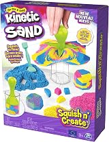 Kinetic Sand Squish N’ Create 382g Blue Yellow Pink 5 Tools Moulds view 8
