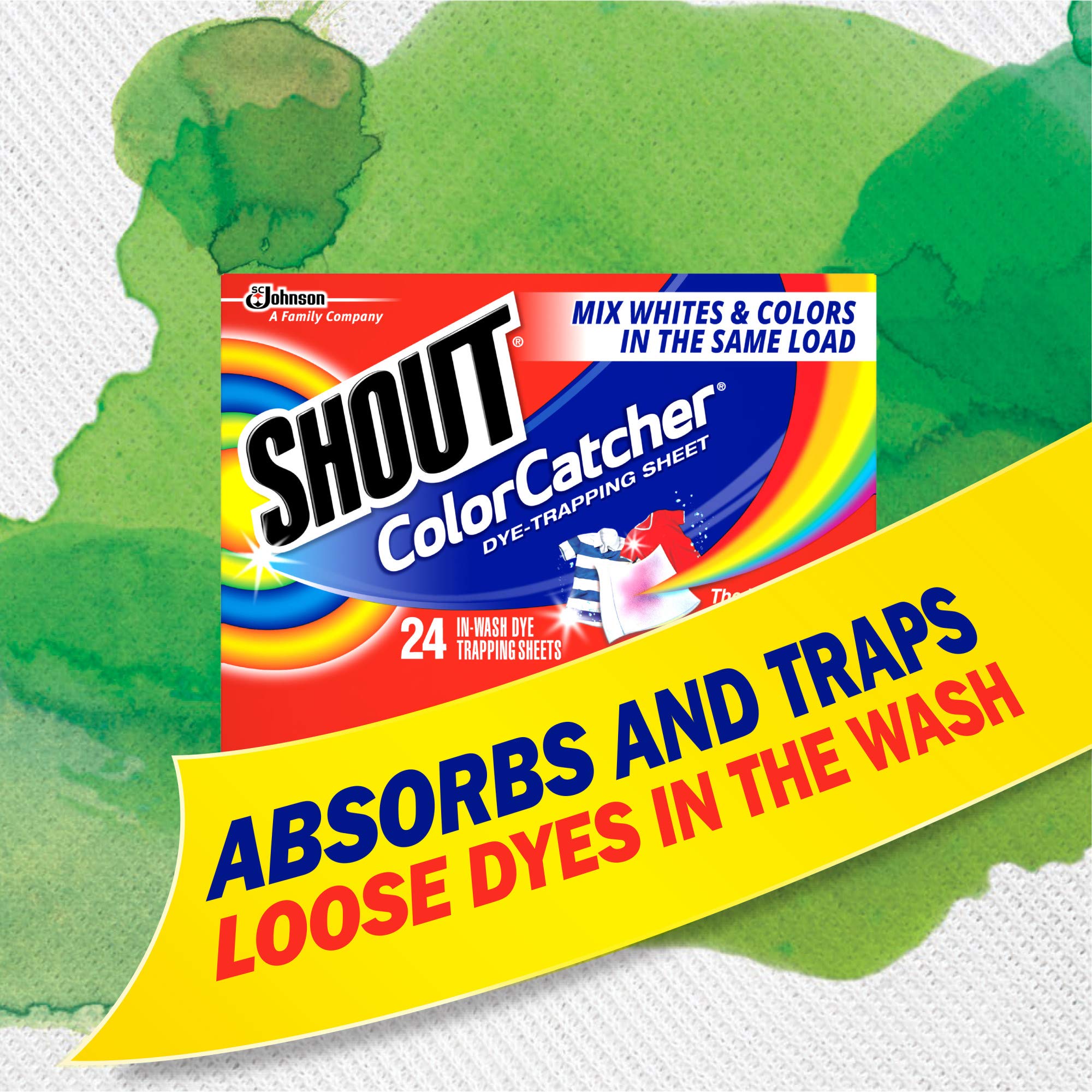 Shout Color Catcher Sheets for Laundry, Allow Mixed Washes, Prevent Color Runs and Maintain Original Clothing, 24 Count - Pack of 1