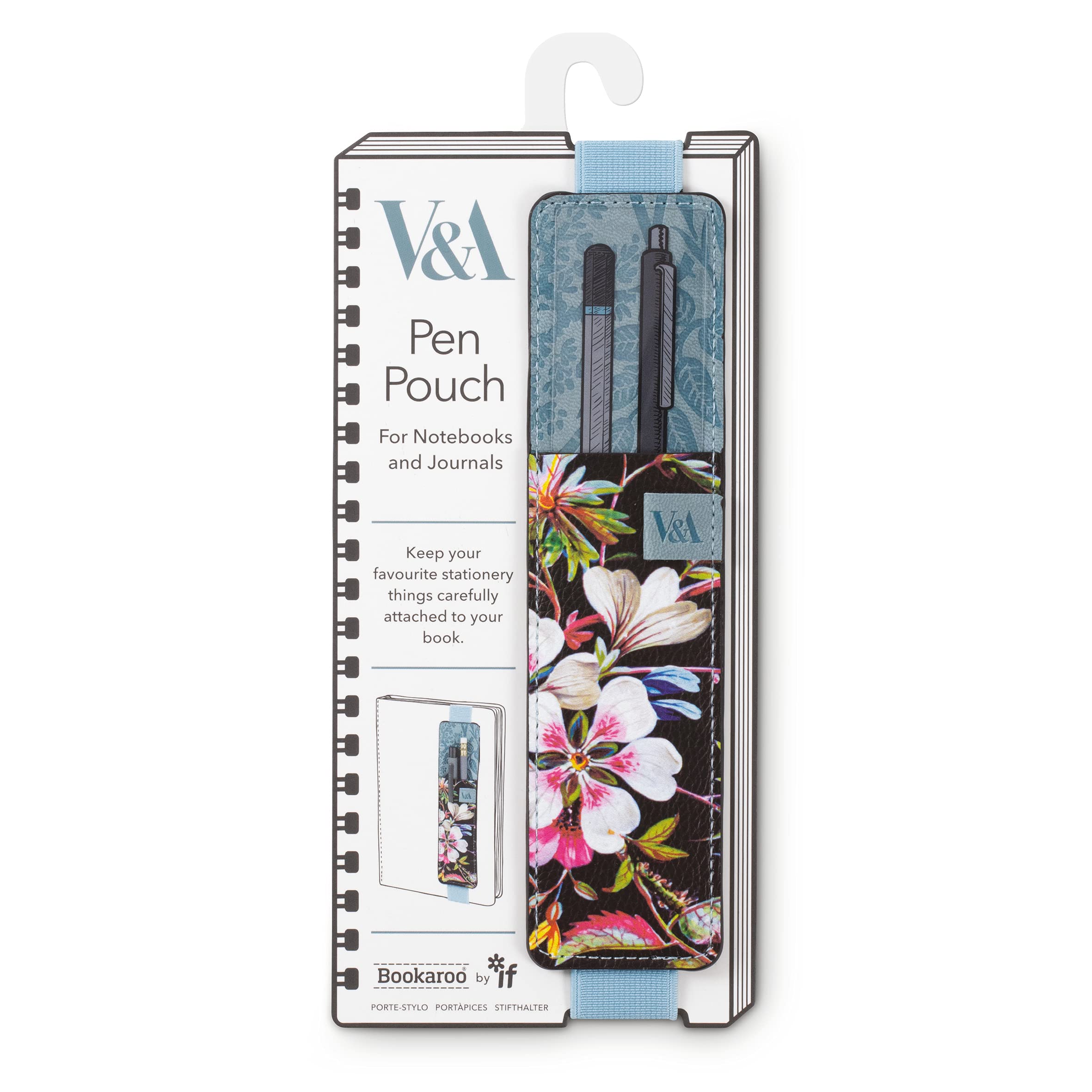 IF V & A Bookaroo Pen Pouch Kilburn Black Floral
