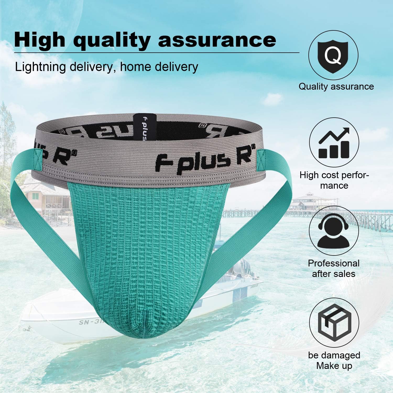 F plus R 2 Inch Waistband Men's Athletic Supporter Jockstrap at  Men’s Clothing store