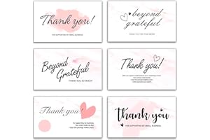 WEIZHEN 240-Count Thank You for Your Order Cards - Thank You For Supporting My Business Cards, 6 Styles - 2" x 3.5" Small Customer Appreciation Cards for Shops, Online Retailers, Business Owners