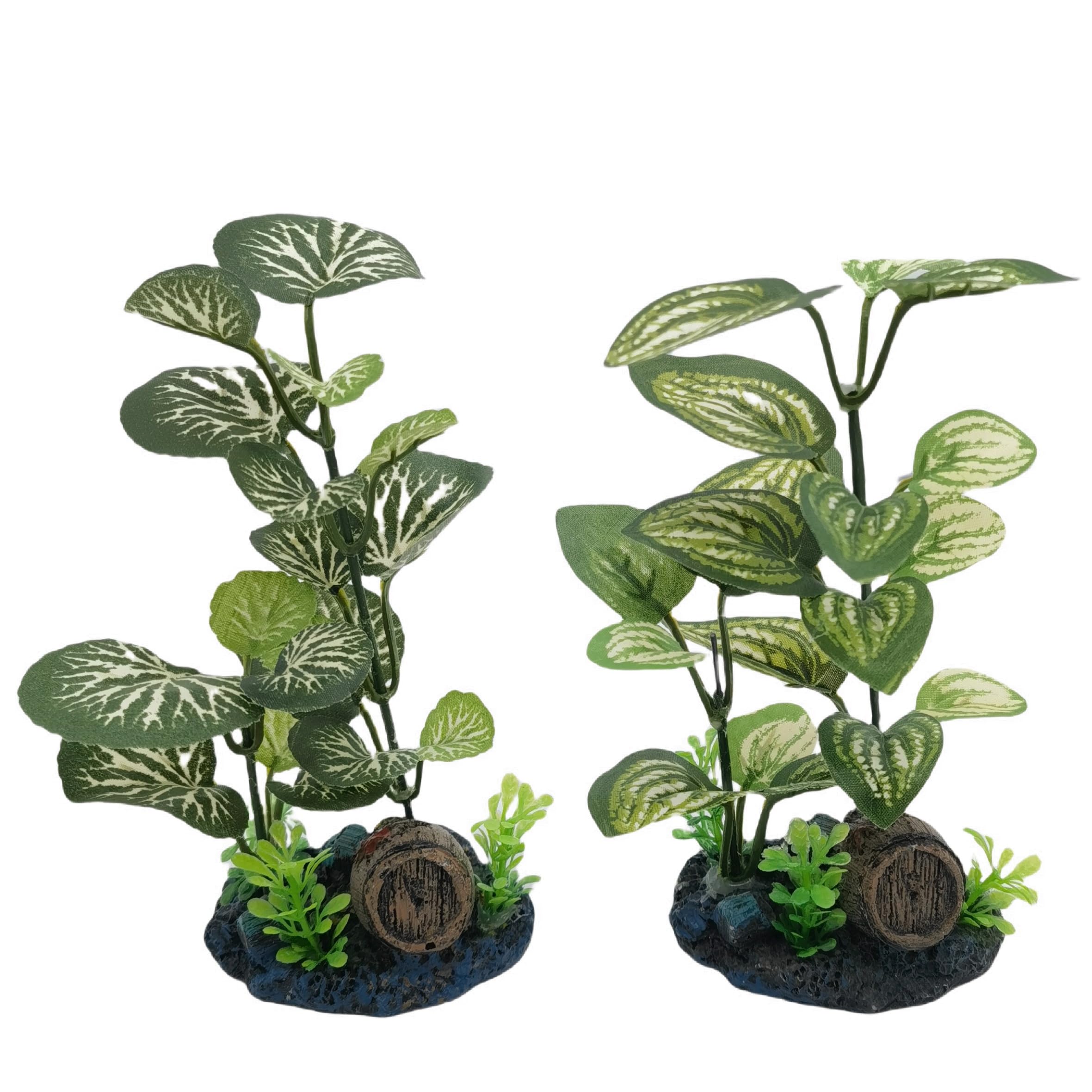 M2cbridge Artificial Fish Tank Plants Silk Aquarium Plastic Plant Aquatic Water Grass Foreground Decor(2PCS Grasses)