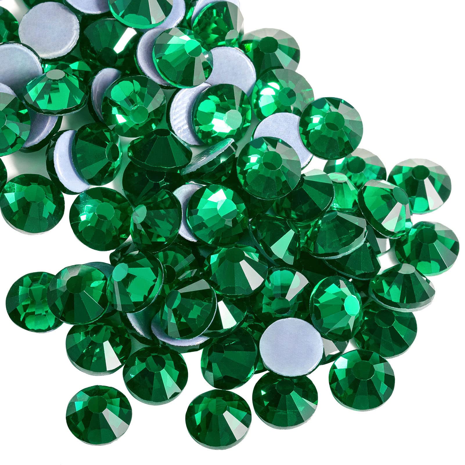 Beadsland Hotfix Rhinestones, 1440pcs Flatback Crystal Rhinestones for Crafts Clothes DIY Decorations, Emerald, SS20, 4.6-4.8mm
