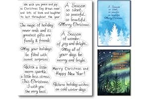 Arbuya Christmas Verses Clear Stamps Set Christmas Sayings Scrapbooking Stamp Rubber Stamps for Card Making Christmas Sentiment Silicone Stamps for DIY Scrapbooking Making