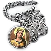 St. Ursula Keychain, Necklace or Clip, Patron Saint Jewelry, Confirmation Gift