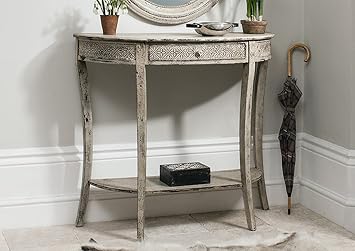 Style Vintage Shabby Chic Creme Antique Style Console De Couloir
