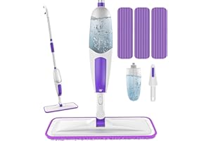 Microfiber Spray Mops for Floor Cleaning - SEVENMAX Dry Wet Floor Mop with Sprayer 3 Washable Pads fit Swiffer Powermop for Hardwood Laminate Tile Wood Vinyl Ceramic Home Kitchen Cleaning