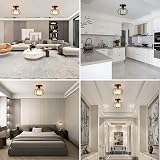 FORCOSO Crystal Ceiling Light Fixtures Modern Chandeliers Semi Flush Black view 7