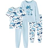 PATPAT 4-Pieces Baby Pajama Sets with Organic Cotton, Snug fit Pjs for Girls Boys Toddler Kids, Supersoft & Stretchy Sleeper