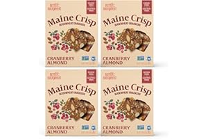 Maine Crisp Cranberry Almond Crisps, 4 Pack - Snack Crackers, Grain Free, Non-Gmo - Sweet & Savory Flavor, for Cheese Boards, Salad Toppings & Jams