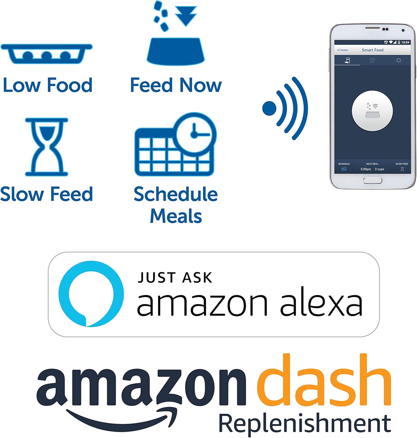 Pet Supplies : PetSafe Smart Feed 2nd Generation Automatic Dog and Cat Feeder, Smartphone, 24-Cups, Wi-Fi Enabled App for iPhone and Android, Works with Alexa : 