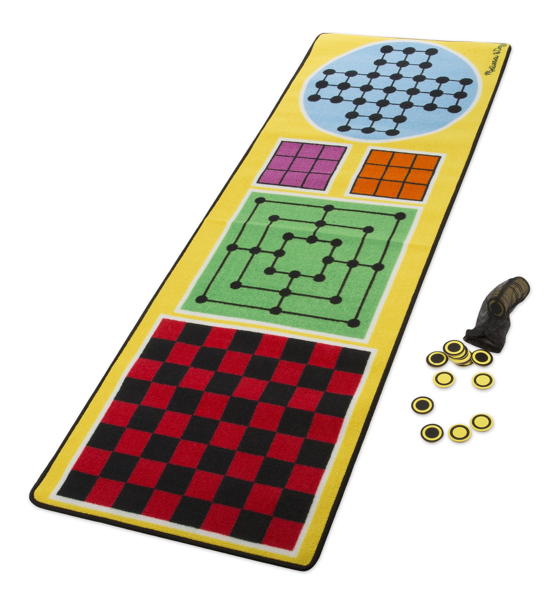 Melissa & Doug 4-in-1 Game Rug - 4 Board Games, 36 Game Pieces