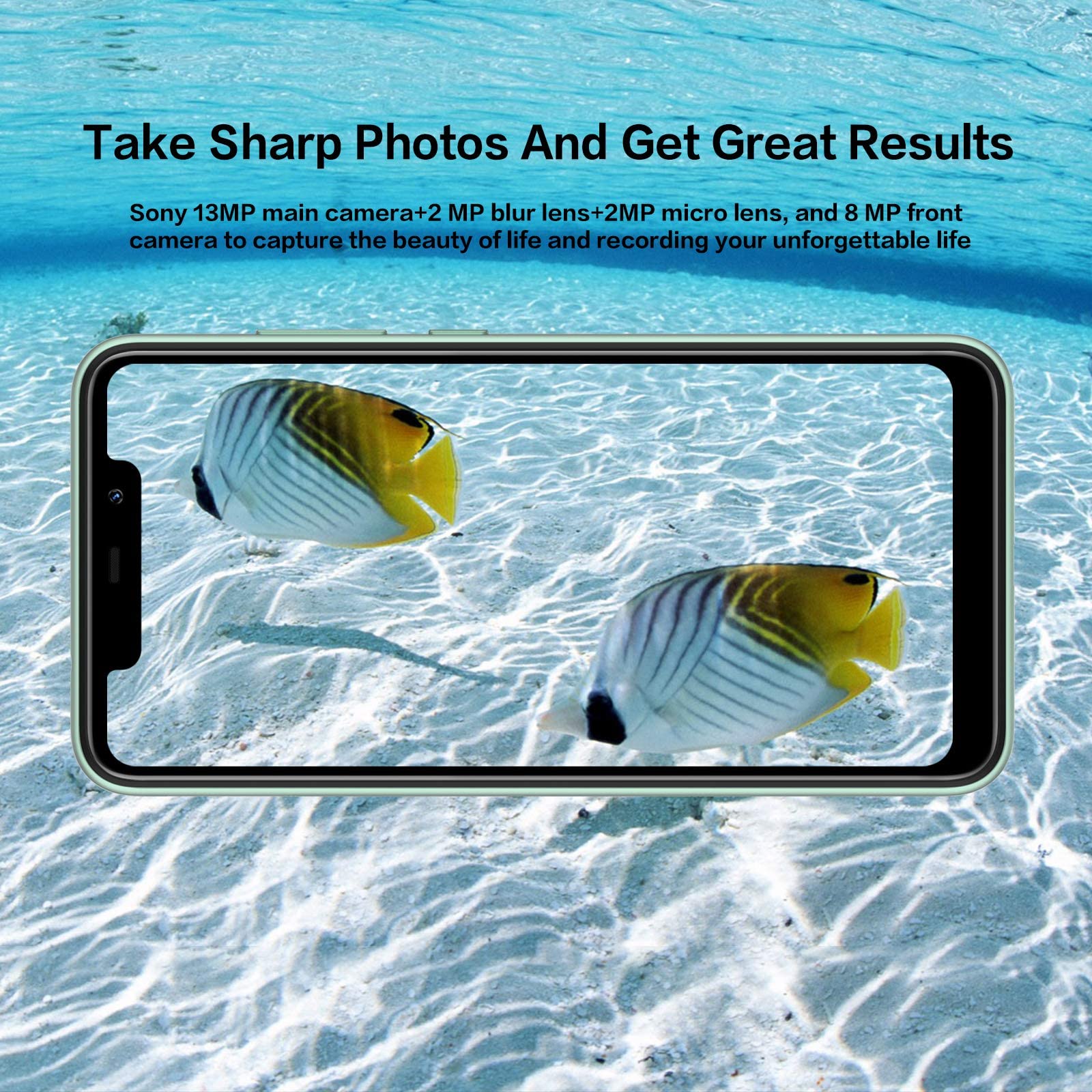 OUKITEL C22 Unlocked Cell Phones (2021 New) 128GB/4GB Android 10 Unlocked Smartphones with 256GB Expandable 5.86'' 4000mAh Face ID + Fingerprint GSM 4G LTE Dual Sim International Version