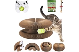 Twisty Paws Interactive Cat Toy, Magic Organ Kitten Scratching Board, Foldable Cats Toys for Indoor, Kitty Scratcher Cardboar