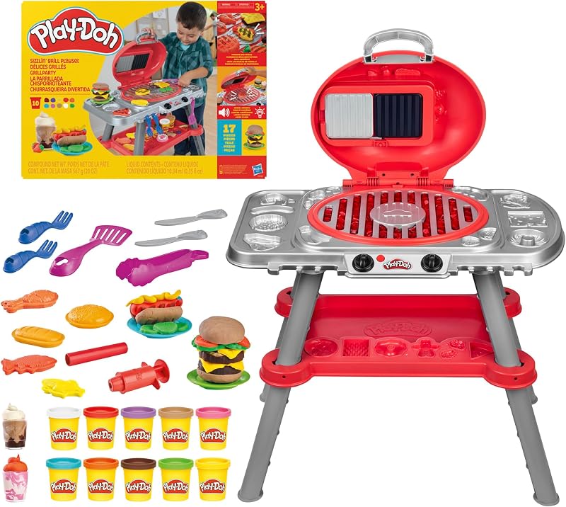 Play-Doh Sizzlin’ BBQ Grill Playset 74 cm Tall Lights Sizzling Sounds 17
