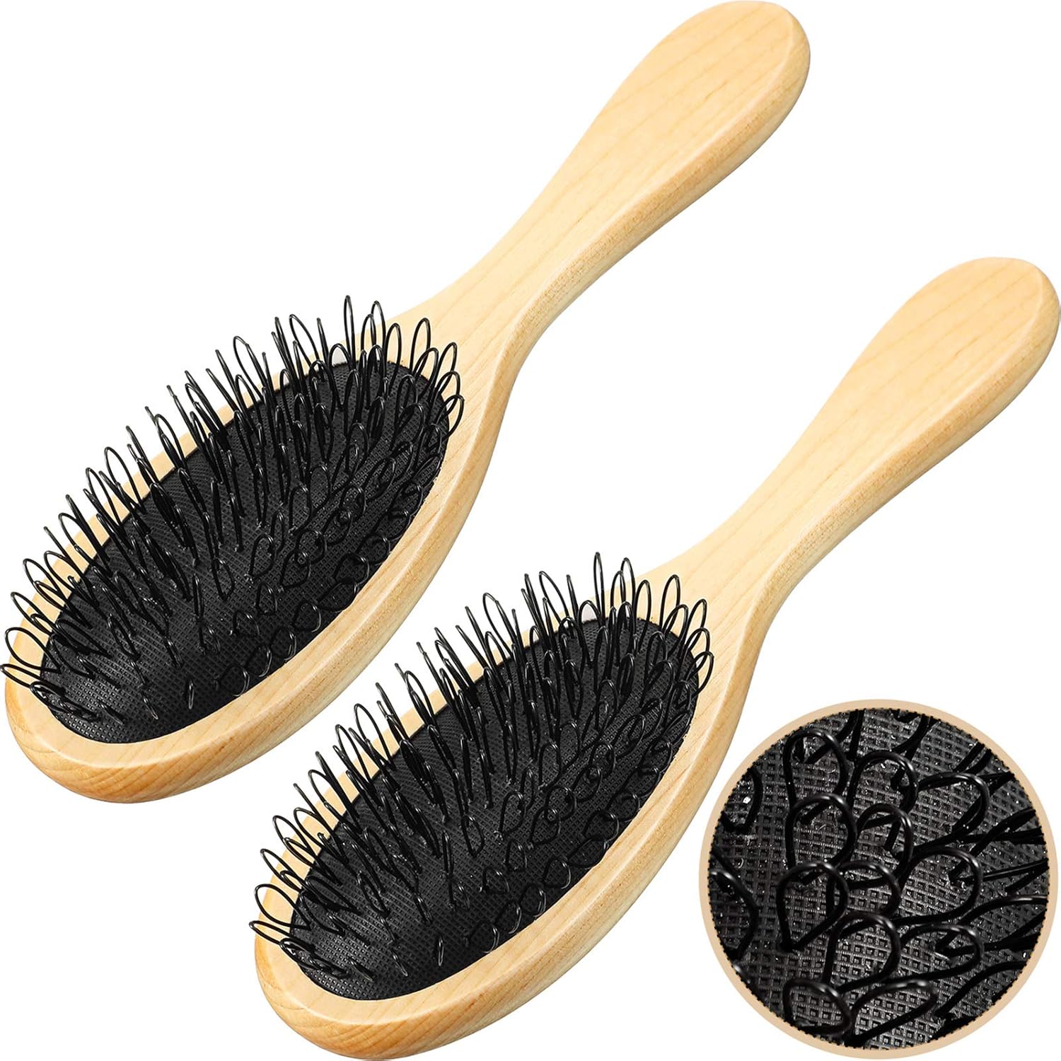 2 Pieces Hair Wig Brush Wood Loop Wig Brush Weave Hair Brush Synthetic