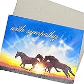 Groomers Margins Loss of Horse Sympathy Card with Envelope (5X7 Inch, 1 Textured Card, Message Inside) condolence card for death of horse. Also for equine veterinary practice - 70