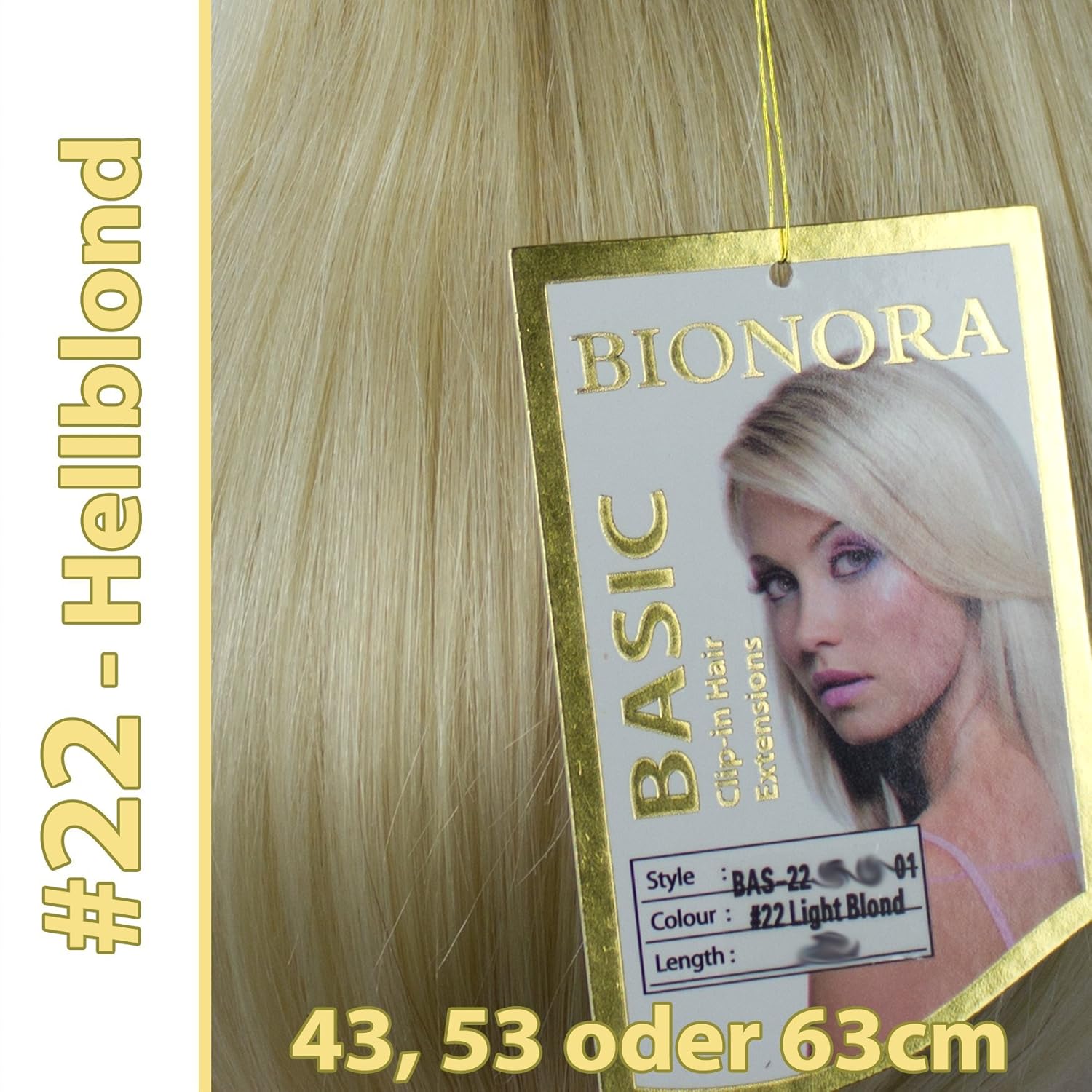 Clip in Haar Extensions mit Echthaar 22 Hellblond in 40cm 50cm od 60cm BASIC von BIONORA Haarverlängerung Amazon Beauty