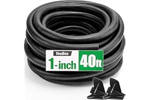 YESBES 40 FT Wire Loom 1 Inch, Split Wire Loom Tubing Wire Conduit, Wire Protector Tubing – Black