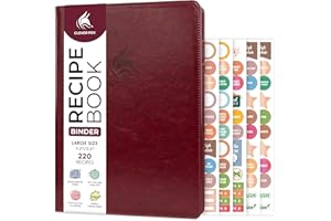 Clever Fox Recipe Book Binder with Tabs – Ring Notebook Organizer with Blank Pages to Write in Your Own Recipes – Personalize