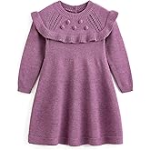 Simplee kids Baby Little Girls' Long Sleeve Sweater Dress Knit Warm Sweater Outfit Dress for Toddler Girls 6M-5T