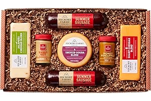 Hickory Farms Farmhouse Meat and Cheese Food Gift Basket (Medium) - Box Set | Charcuterie Board Food | Summer Sausage | Father's Day | Mother's Day | Easter | Christmas | Holiday | Housewarming | Gourmet | Sympathy | Care Package