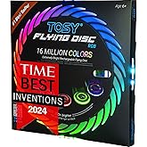 TOSY Flying Disc - 16 Million Colors RGB or 36 LEDs, Extremely Bright, Smart Modes, Camping Essentials for Teens/Kids/Adults/Men/Boys/Girls, Auto Light Up, Rechargeable, Waterproof, 175g