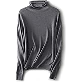 Ciovkis Women's Merino Wool Blend Sweater Fall Winter Turtleneck Long Sleeve First-Line Ready to Wear Seamless Knit Sweater