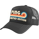 PING Retro 70s 80s Sunset Stripe Trucker Hat with Adjustable Mesh Back