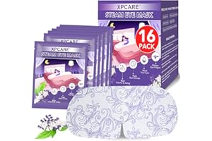 XPCARE 16 Pack Steam Eye Masks for Dry Eyes, Heated Eye Mask Warm Compress for Eyes,Disposable Heated Eye Mask for Dark Circles, Puffy Eyes, Relief Stress Eye Fatigue（Lavender）