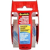 Scotch Heavy Duty Shipping Packaging Tape, 1 Roll with Dispenser, 1.88" x 22.2 Yards, 1.5" Core, Great for Packing, Shipping