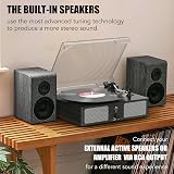 Udreamer Record Player with Built-in Speakers Bluetooth Belt Drive 3 Speeds view 4