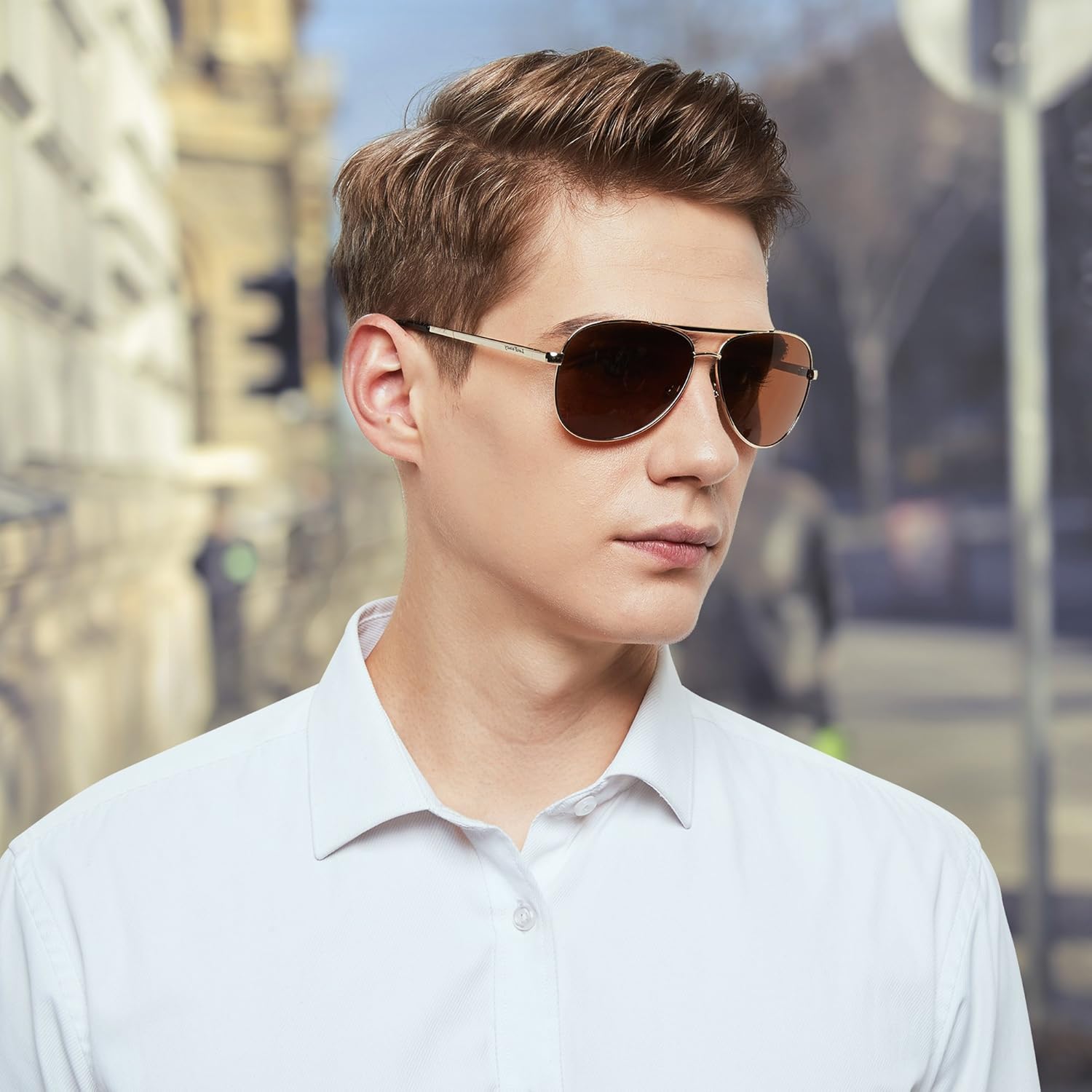aviator sunglasses on men