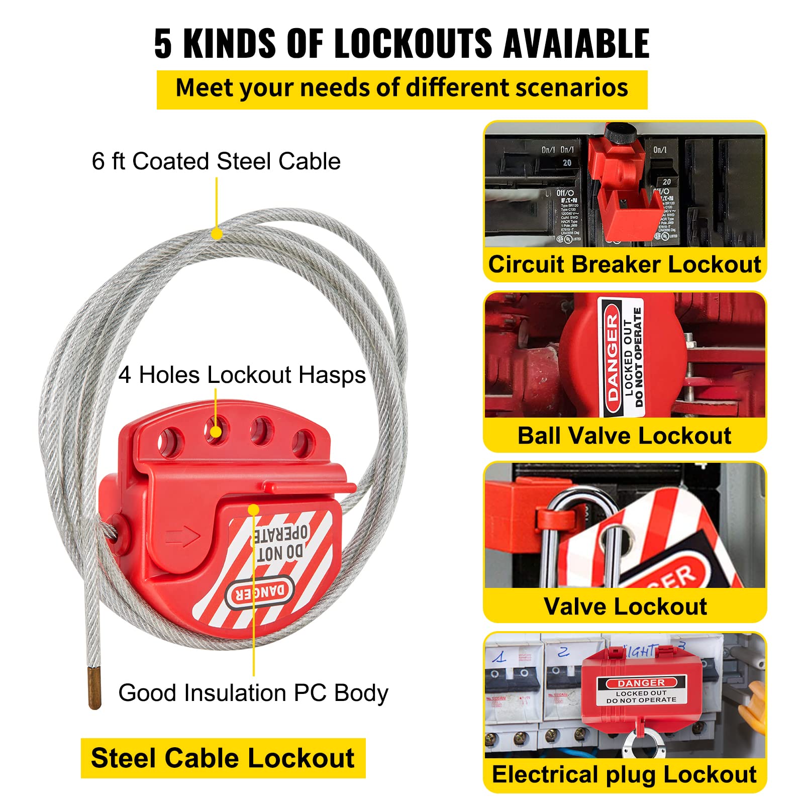 Mua VEVOR 42 PCS Lockout Tagout Kits, Electrical Safety Loto Kit ...