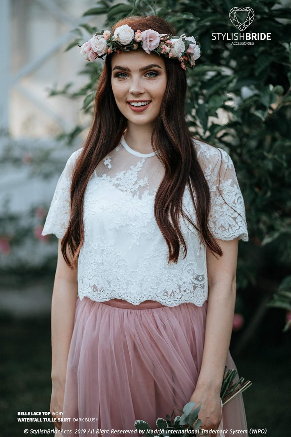 wedding lace crop top