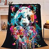 Panda Throw Blanket Panda Stuff Gifts for Kids Girls Boys Adults Women Man Soft Cozy Warm Plush Fluffy Fuzzy Fleece Blanket Decor 40''X50''