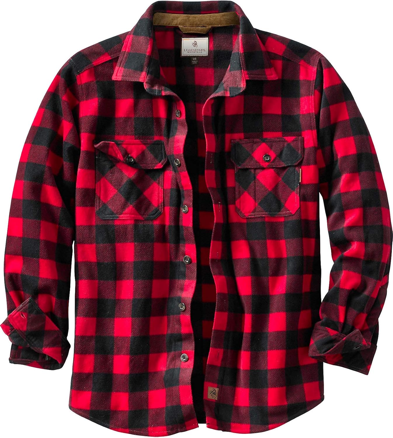 Legendary Whitetails Men's Navigator Fleece Button Up Shirt: Clothing